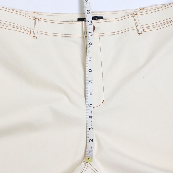 Lafayette 148 Women's Size 16 Stretch Twill Wide Leg Crop Pants Pockets Cream - Picture 11 of 13